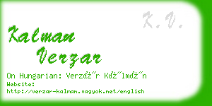 kalman verzar business card